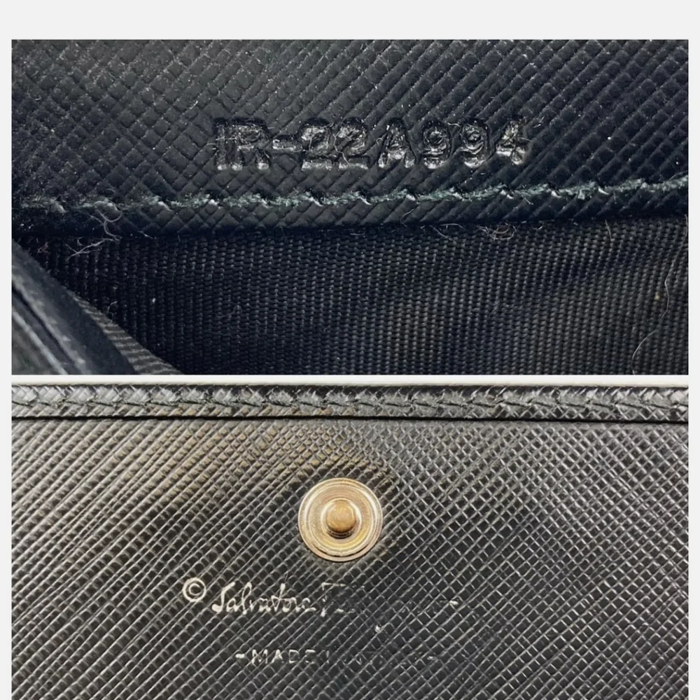 🖤 Authenric Salvatore Ferragamo Black Leather Long Wallet IR22A994 EUC 🖤 - Picture 12 of 16